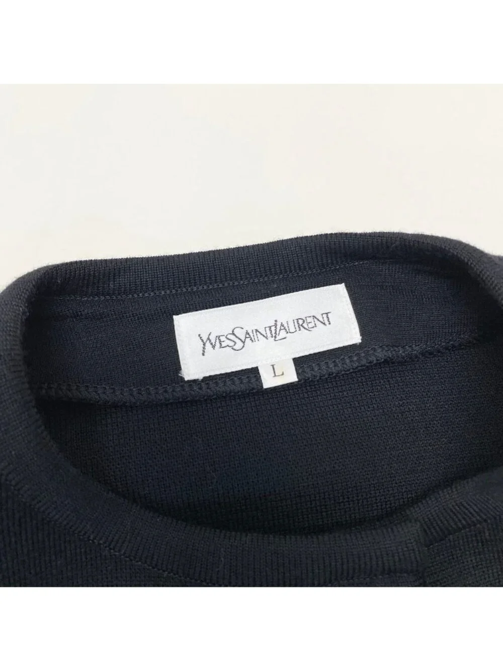 Saint Laurent Bijou Button Collarless Knit Jacket Black Wool
